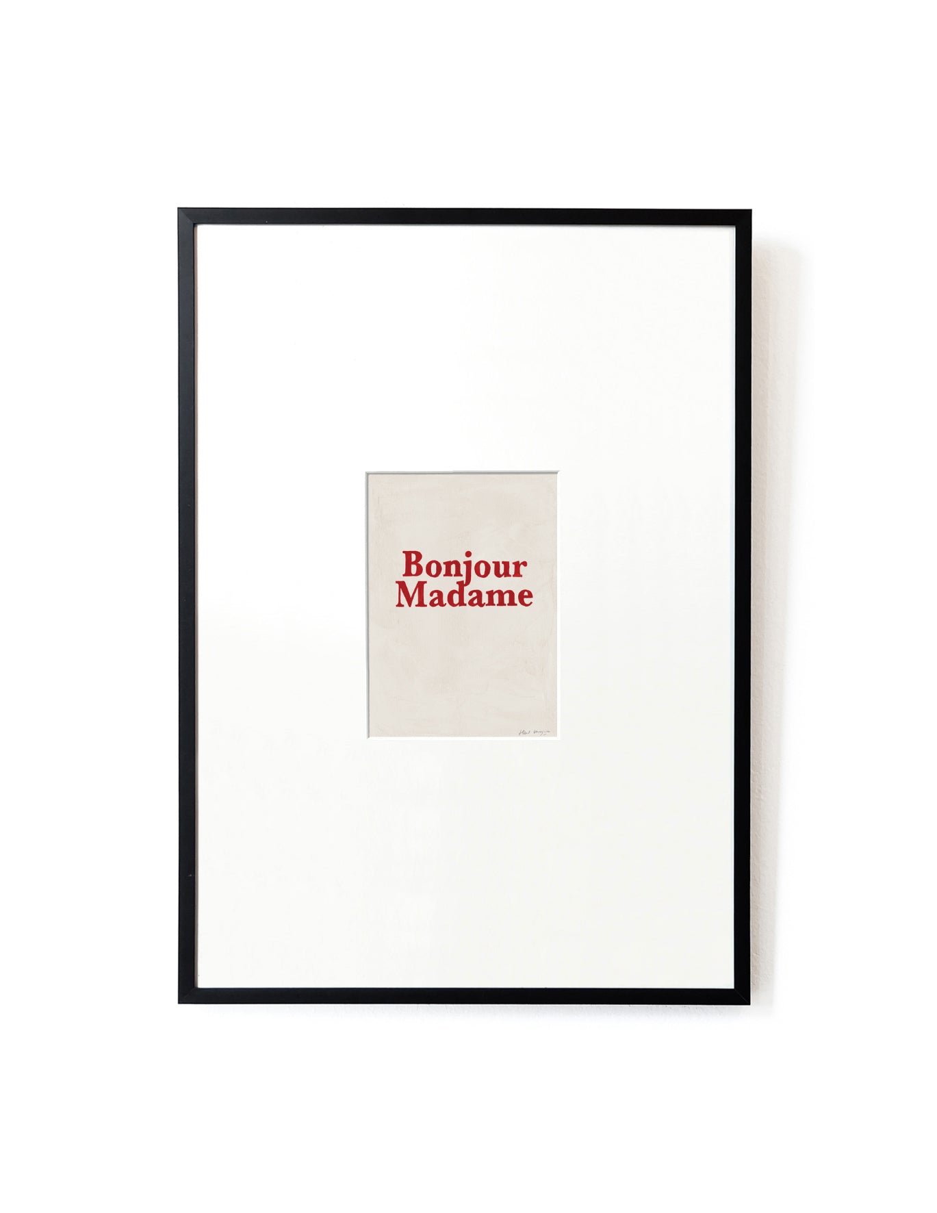 Bonjour Madame card artwork framed