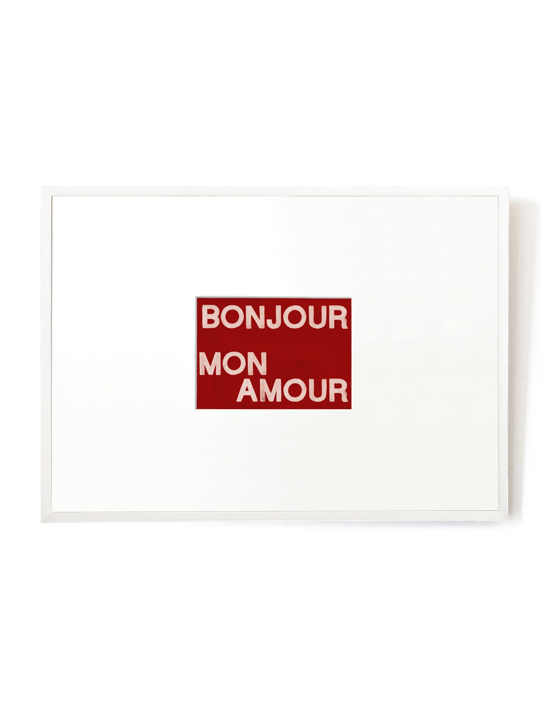 Bonjour mon Amour card artwork framed